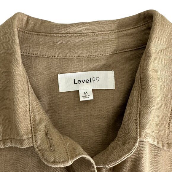 Level 99 Women's Size M Emme Linen Blend Belted Utility Sandcastle Jacket - Picture 5 of 8